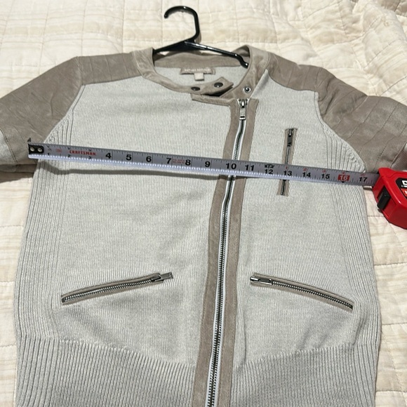 Banana Republic Cream Velvet shoulder  Zip Up Jacket - Picture 9 of 9